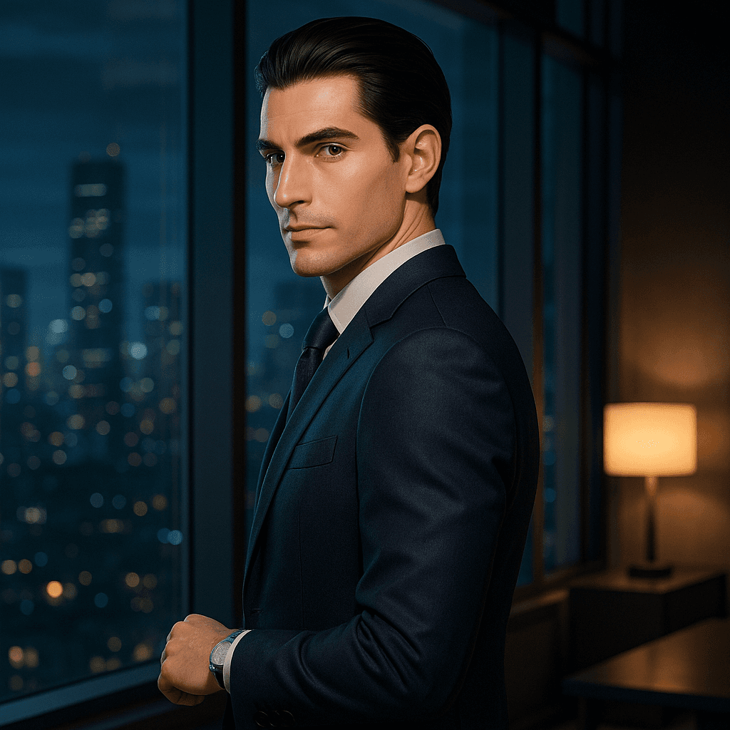 the billionaire who owns your debt - AI character portrait