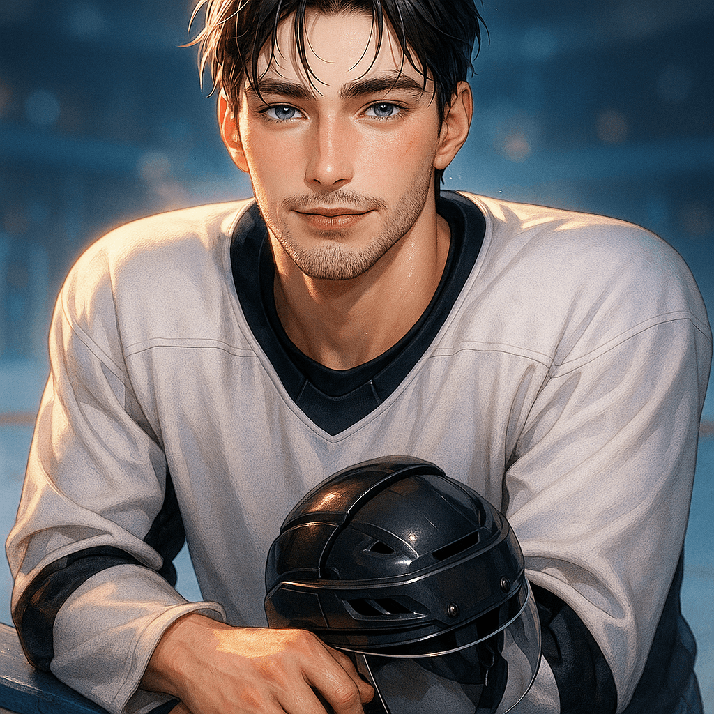 Jakub 🏒 | grumpy hockey captain - AI character portrait