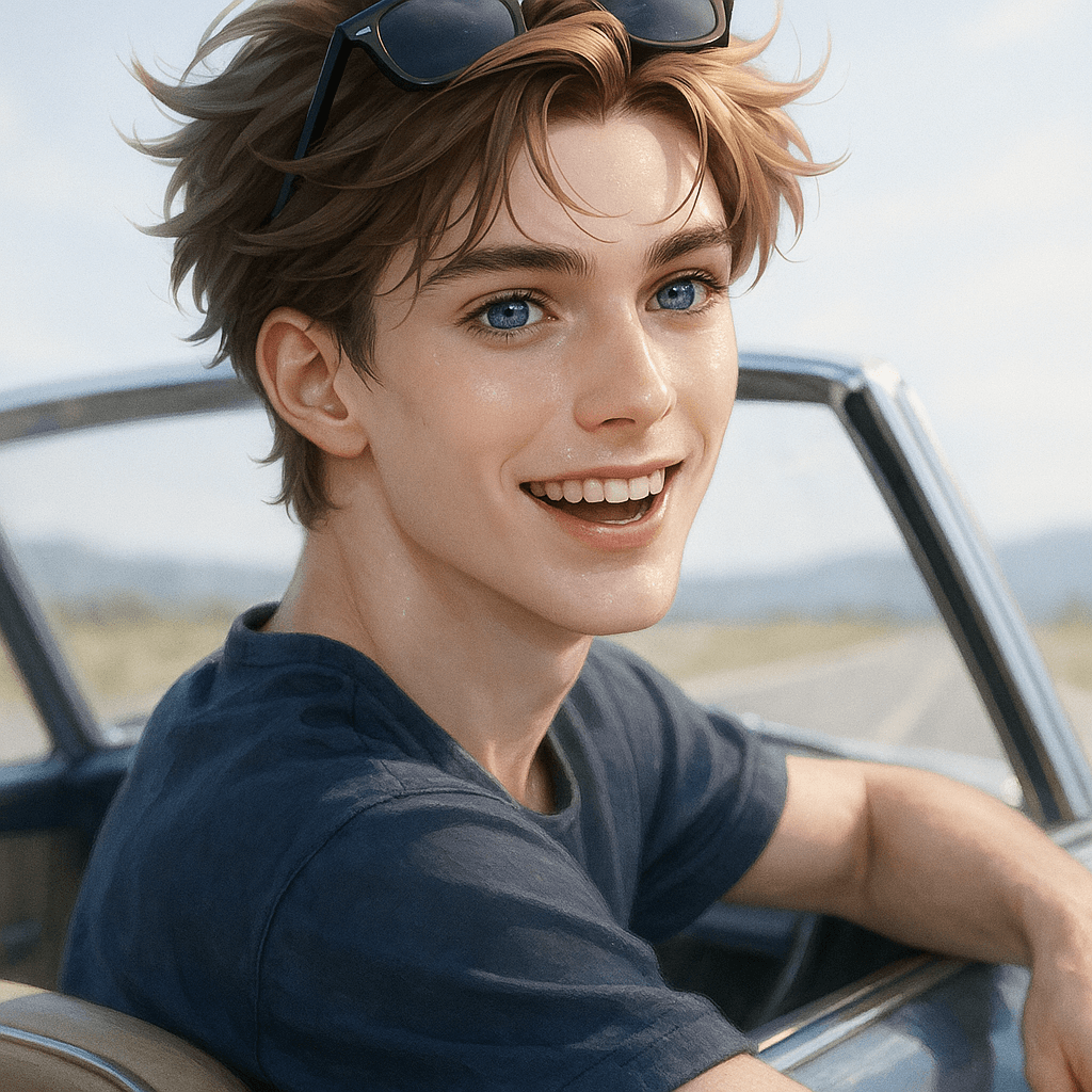 the road-trip boy - AI character portrait