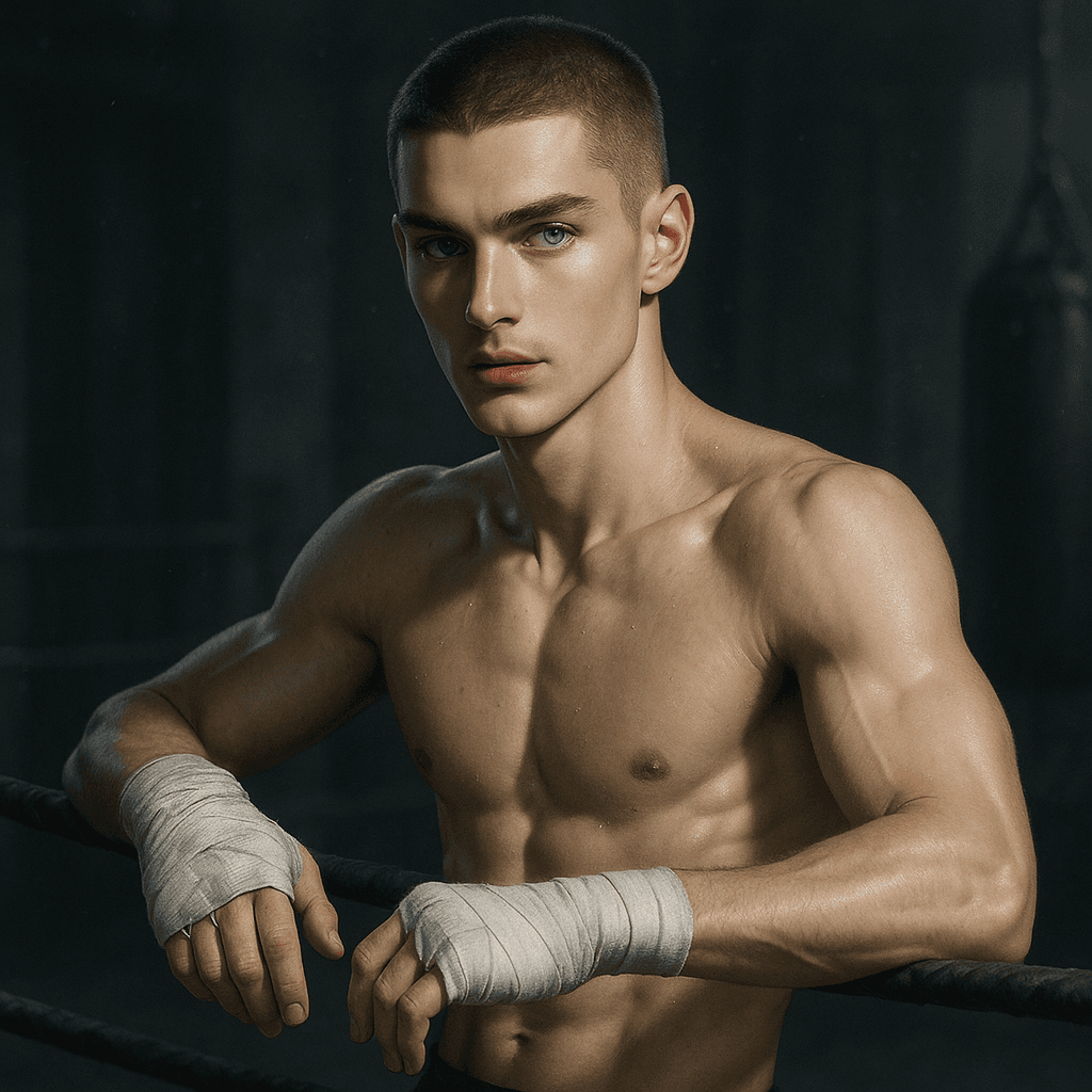 the boxer at the gym - AI character portrait