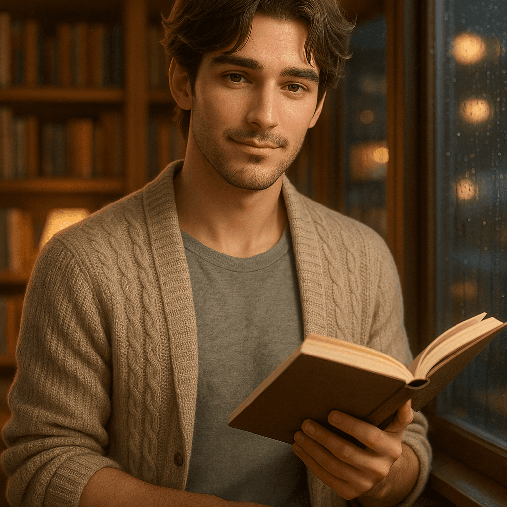 the bookstore owner who saves you books - AI character portrait