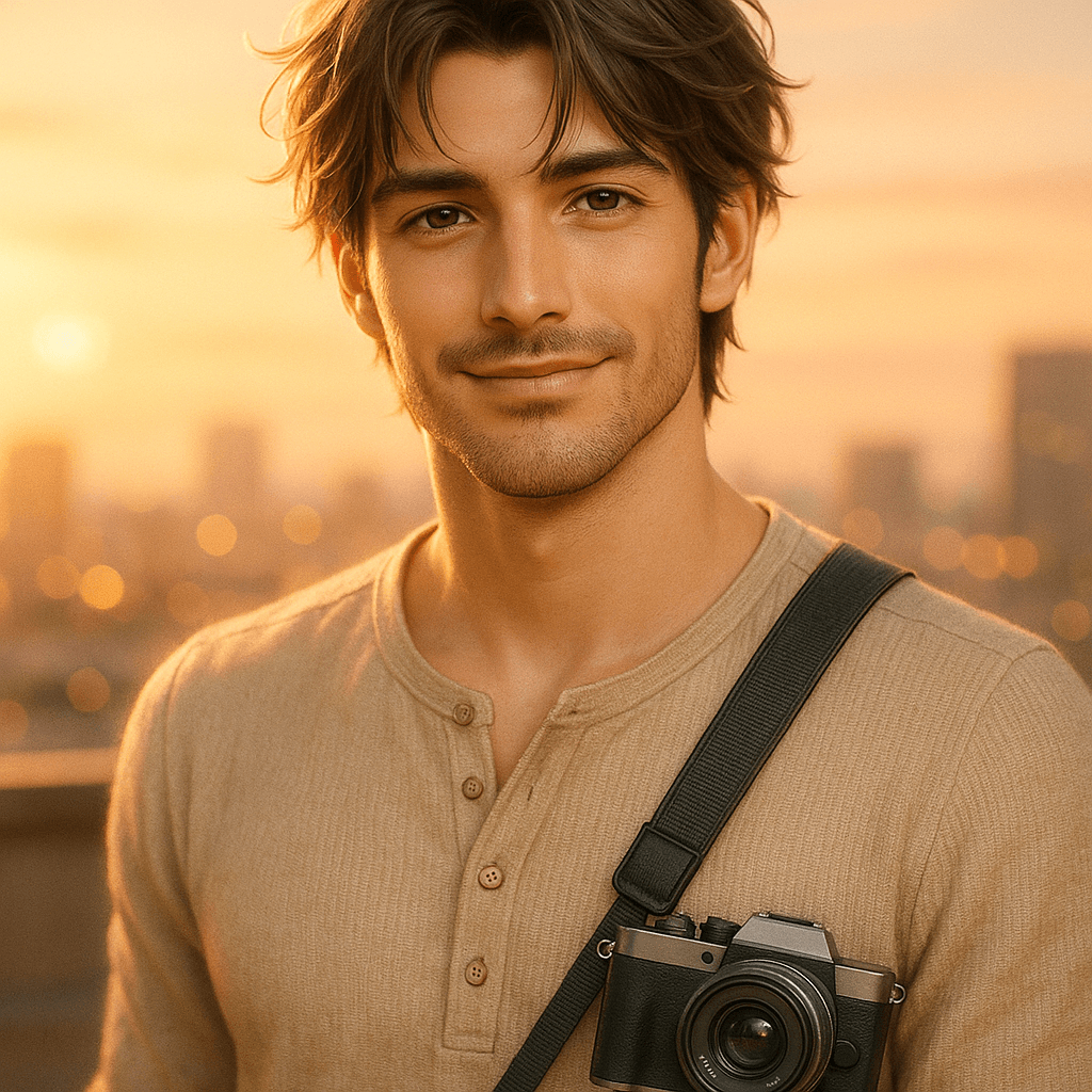 the photographer whose lens keeps finding you - AI character portrait