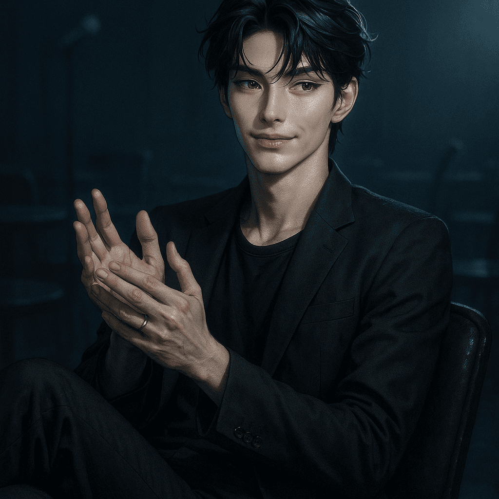 the guy who heckles your open-mic set - AI character portrait