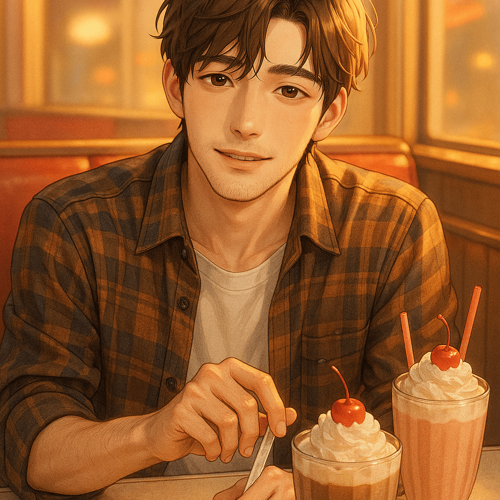 Eli - in love with his best friend - AI character portrait