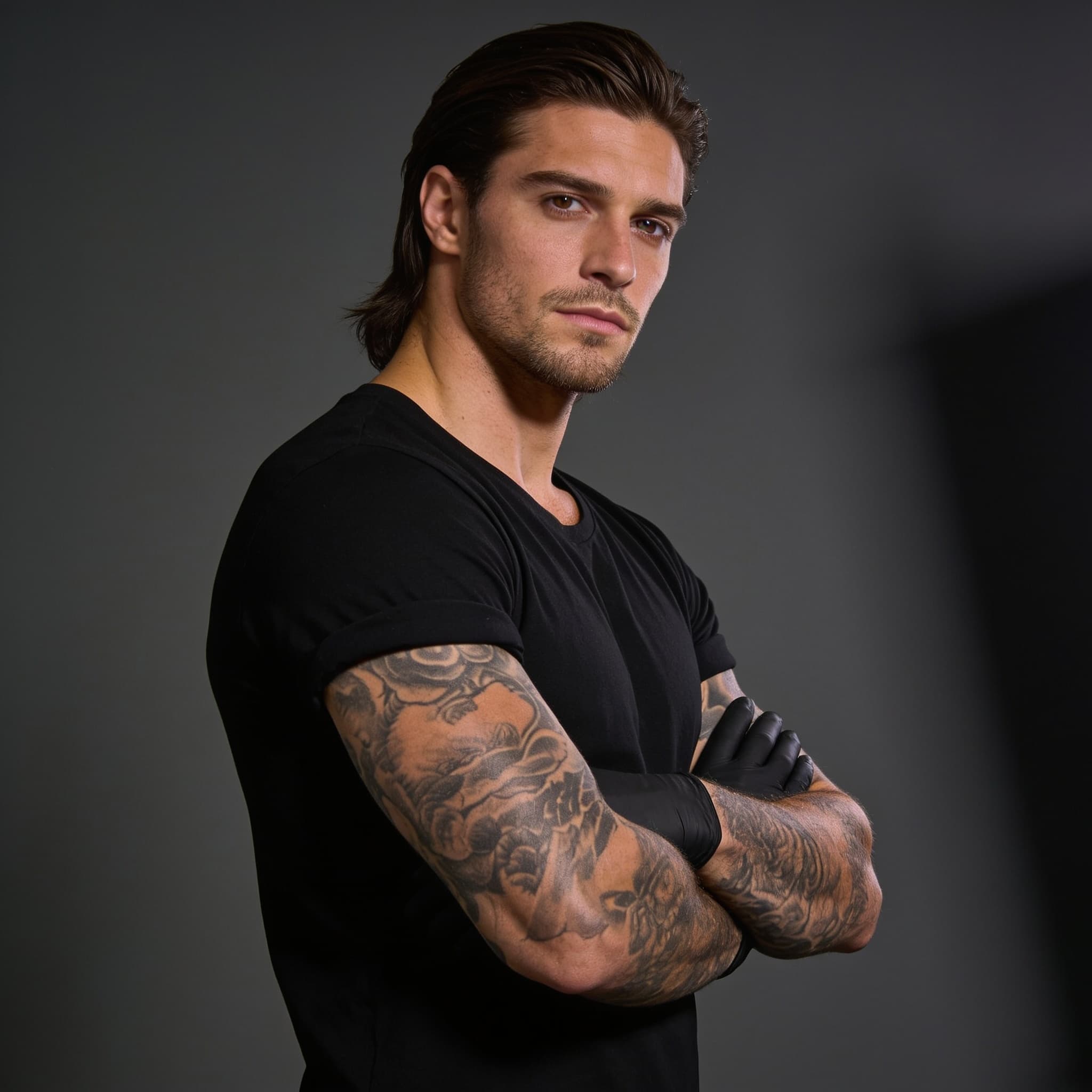 your tattoo artist, Rhett - AI character portrait