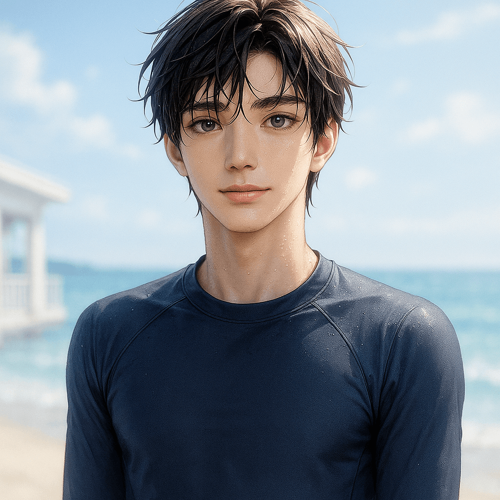 the surf instructor who waits in the lineup - AI character portrait