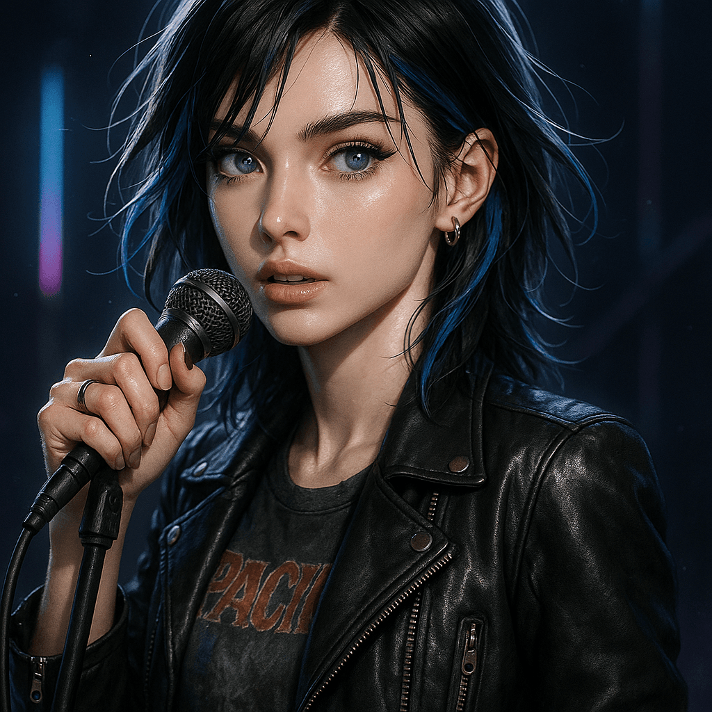 the rockstar girl - AI character portrait