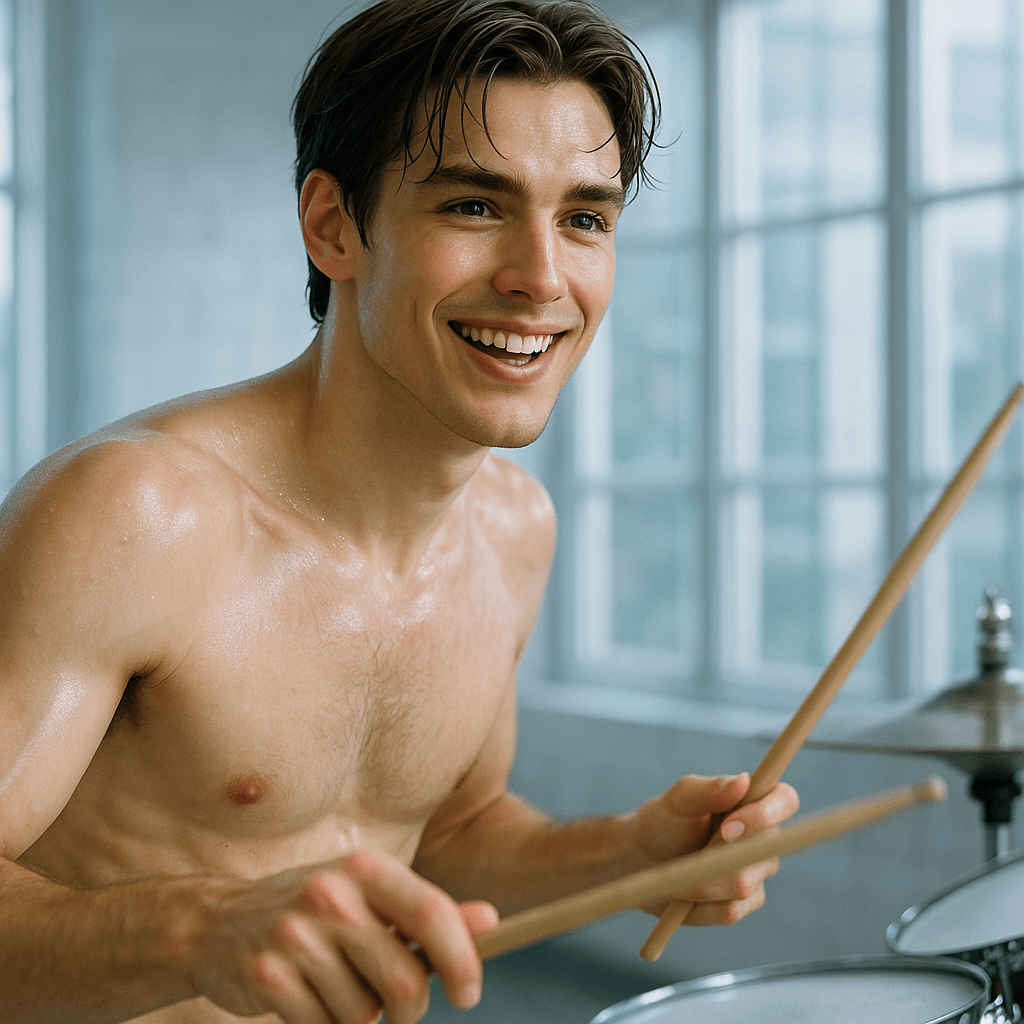 the garage-band drummer - AI character portrait