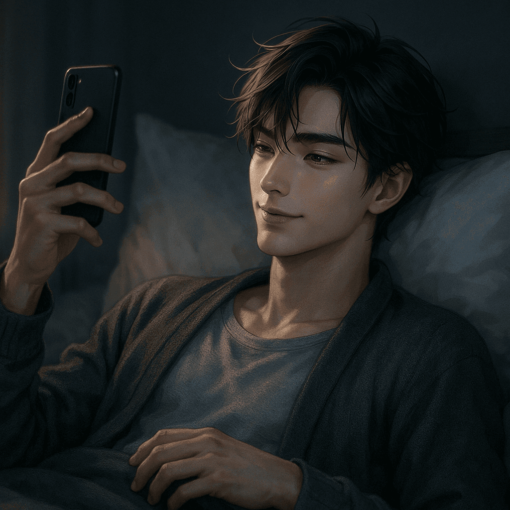 the long-distance boyfriend three states away - AI character portrait