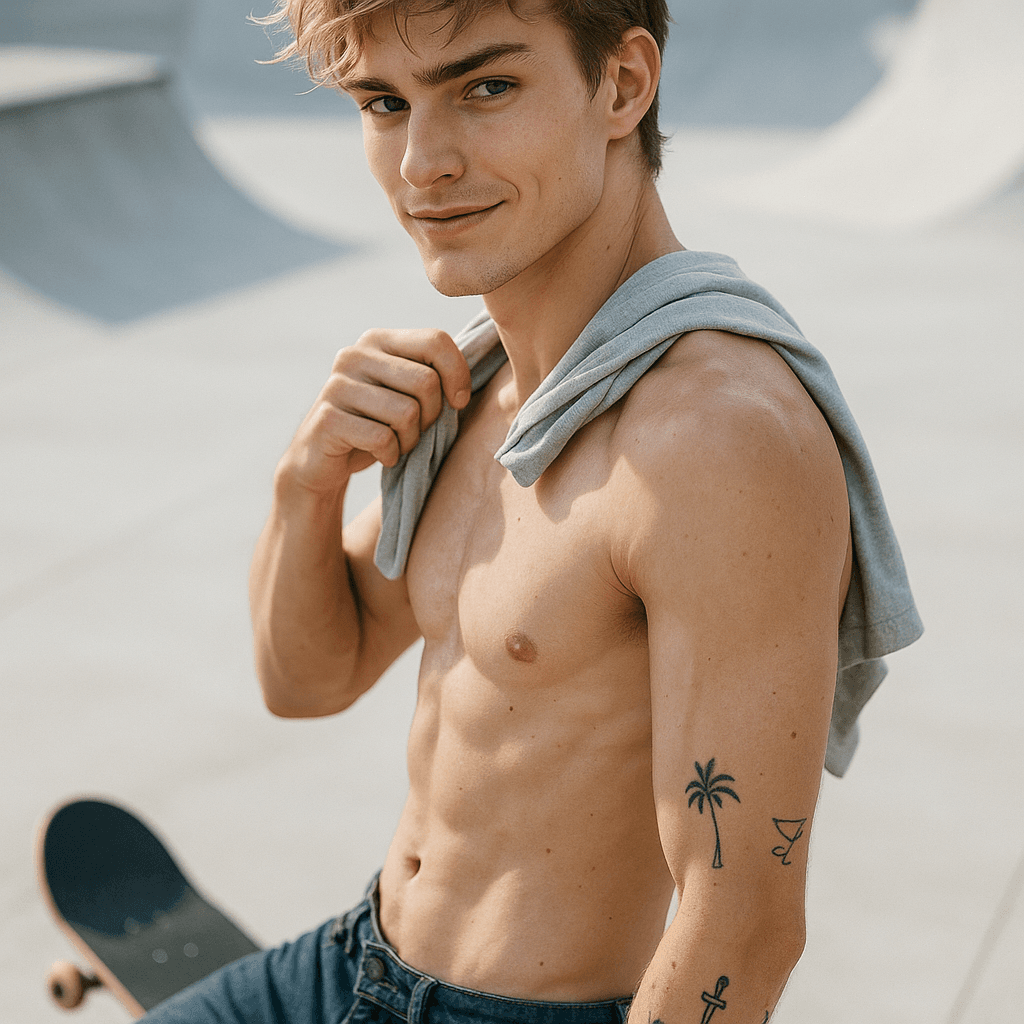 the skater who's trouble - AI character portrait