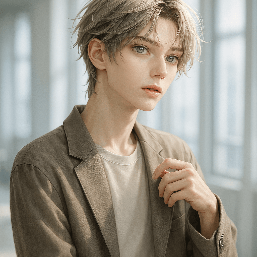 the model off-duty - AI character portrait