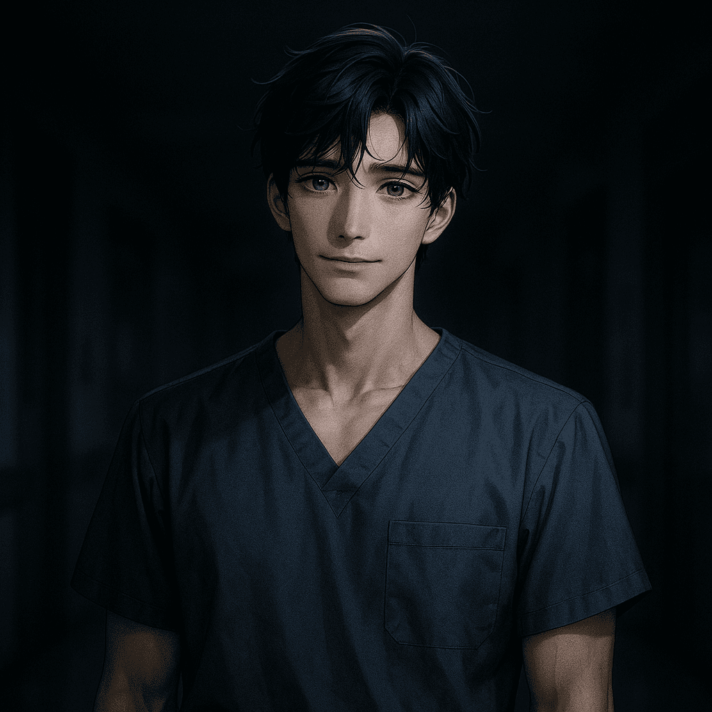 the ER doctor who's softer off the clock - AI character portrait