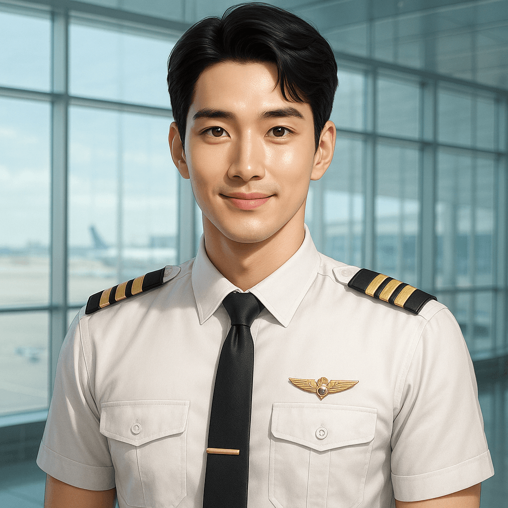 the pilot who lands by your birthday - AI character portrait