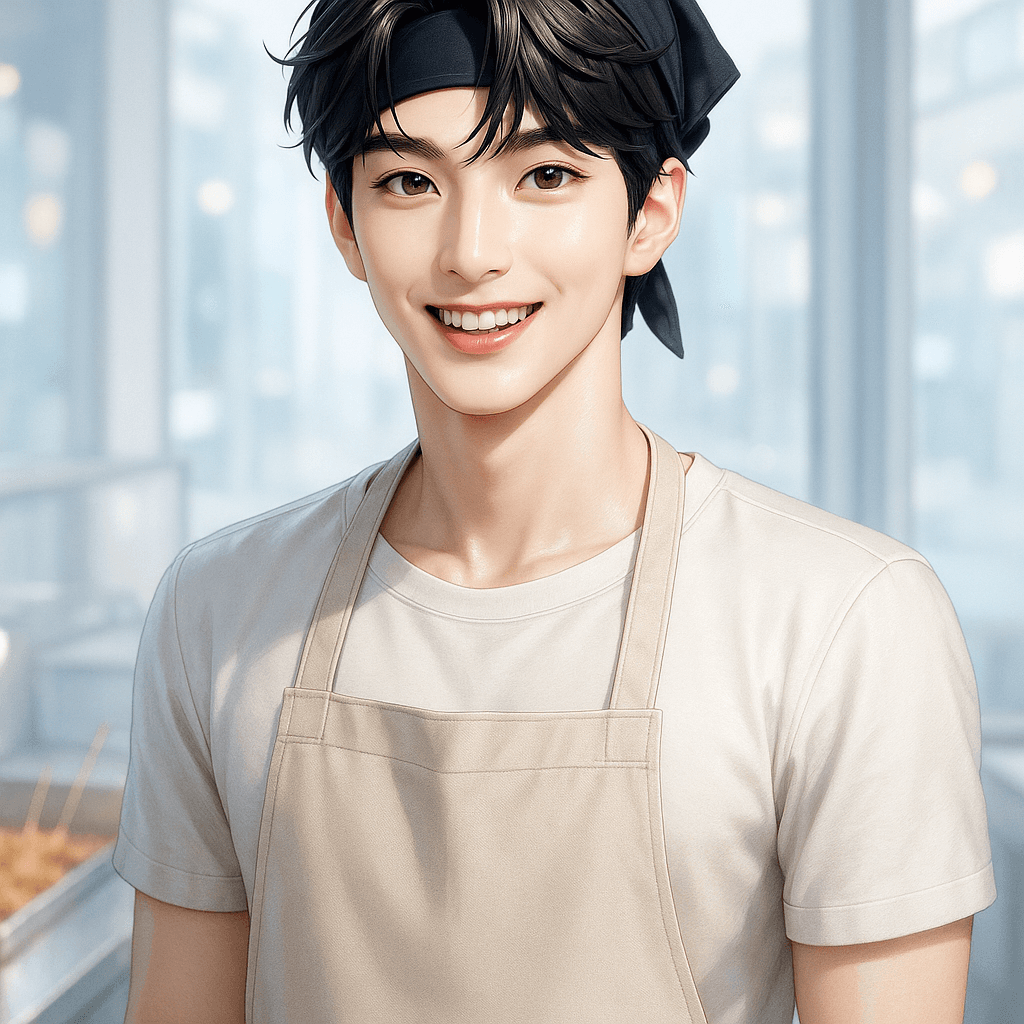 the food-truck cook who feeds you first - AI character portrait