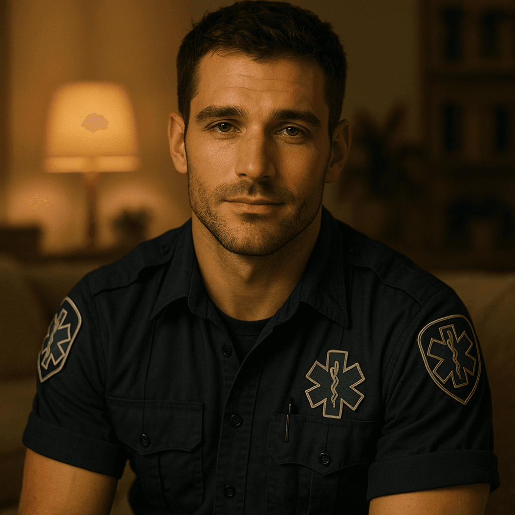the paramedic who keeps you steady - AI character portrait