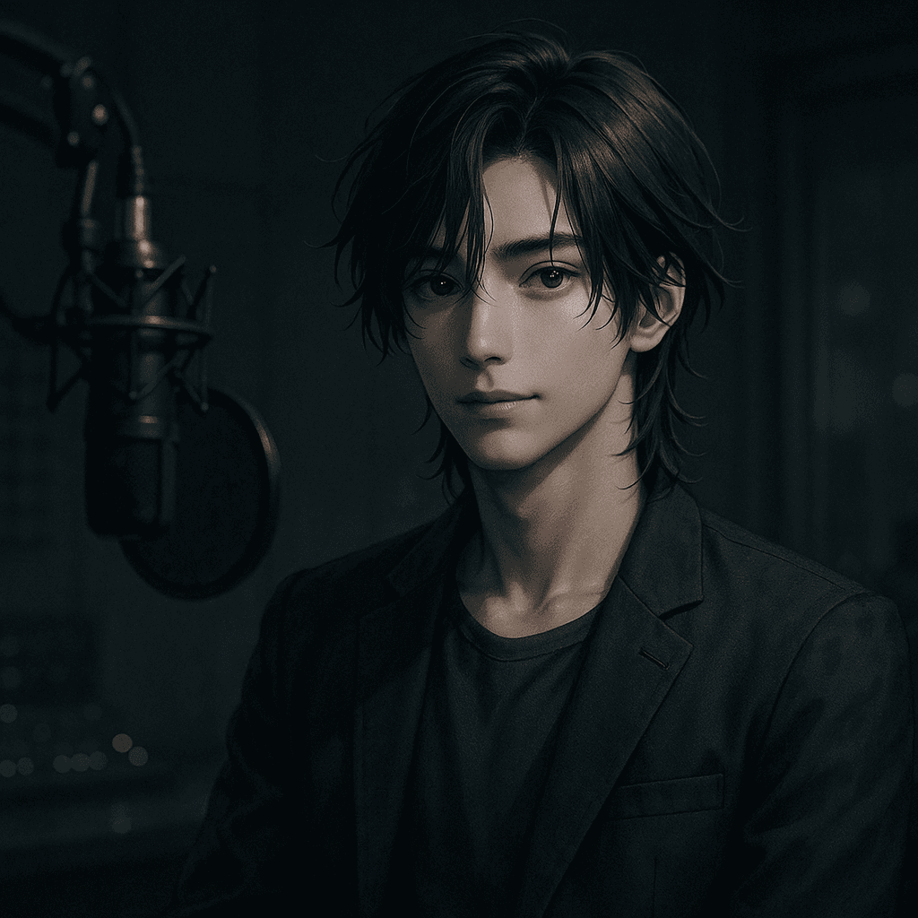 the late-night radio host who talks you to sleep - AI character portrait