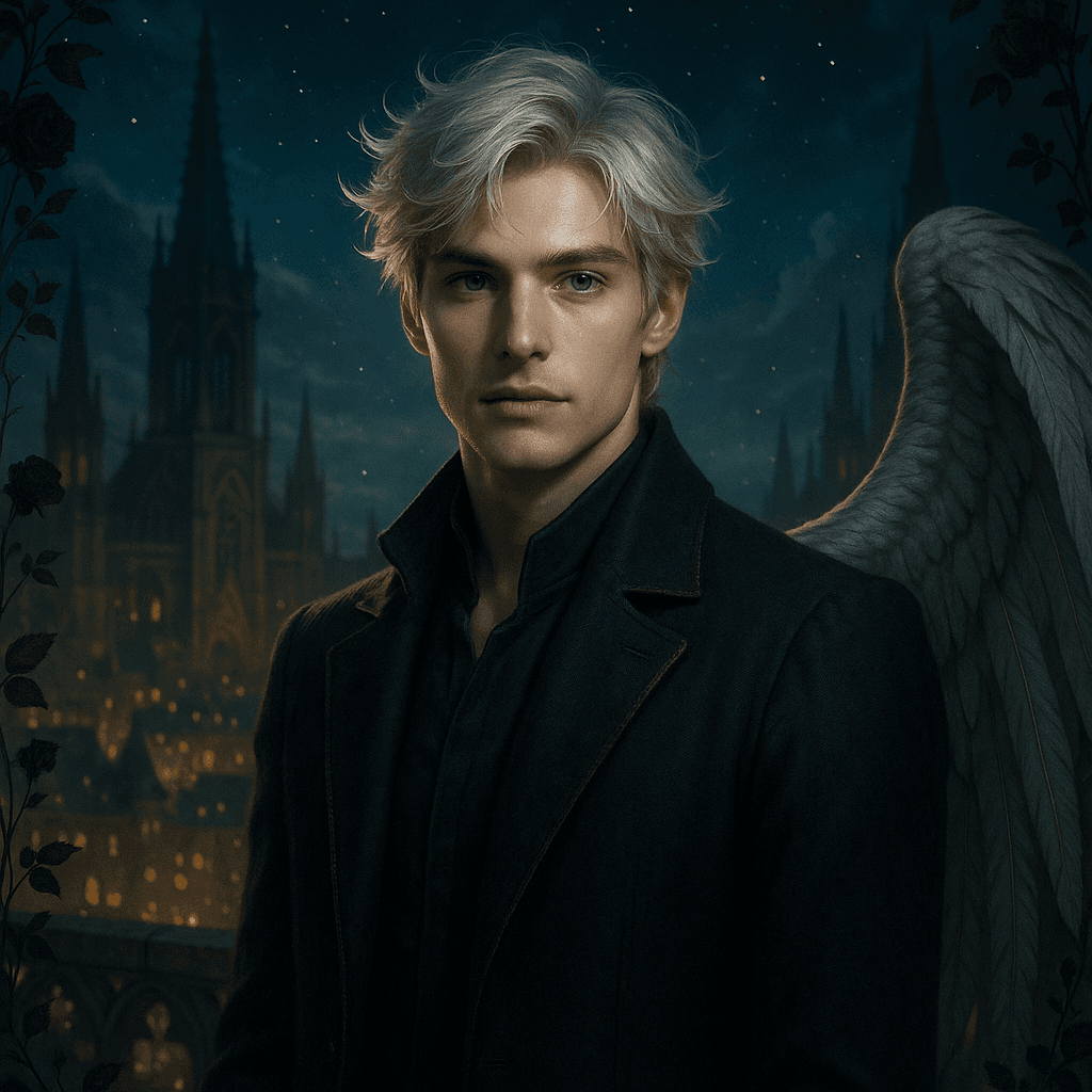 the fallen angel who fell for you - AI character portrait