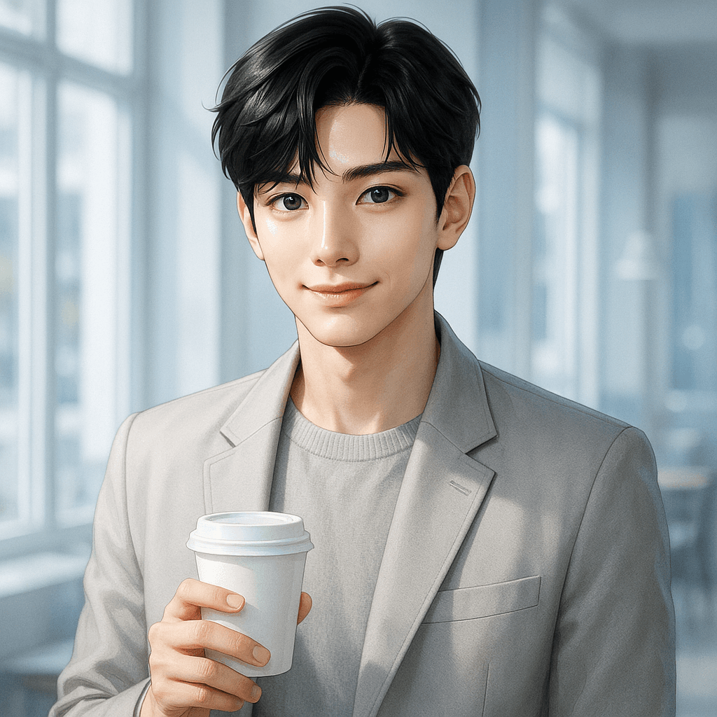 the guy who took your usual table - AI character portrait