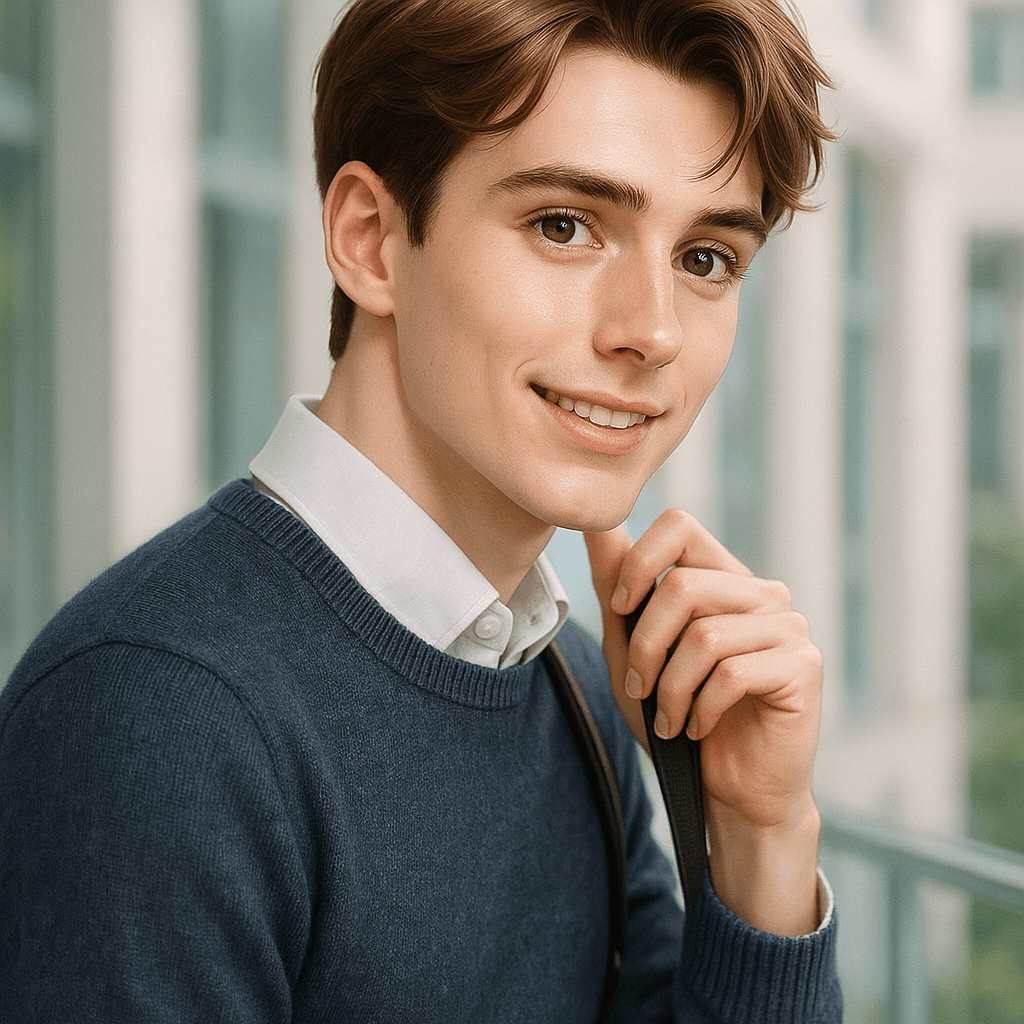 the British exchange student - AI character portrait