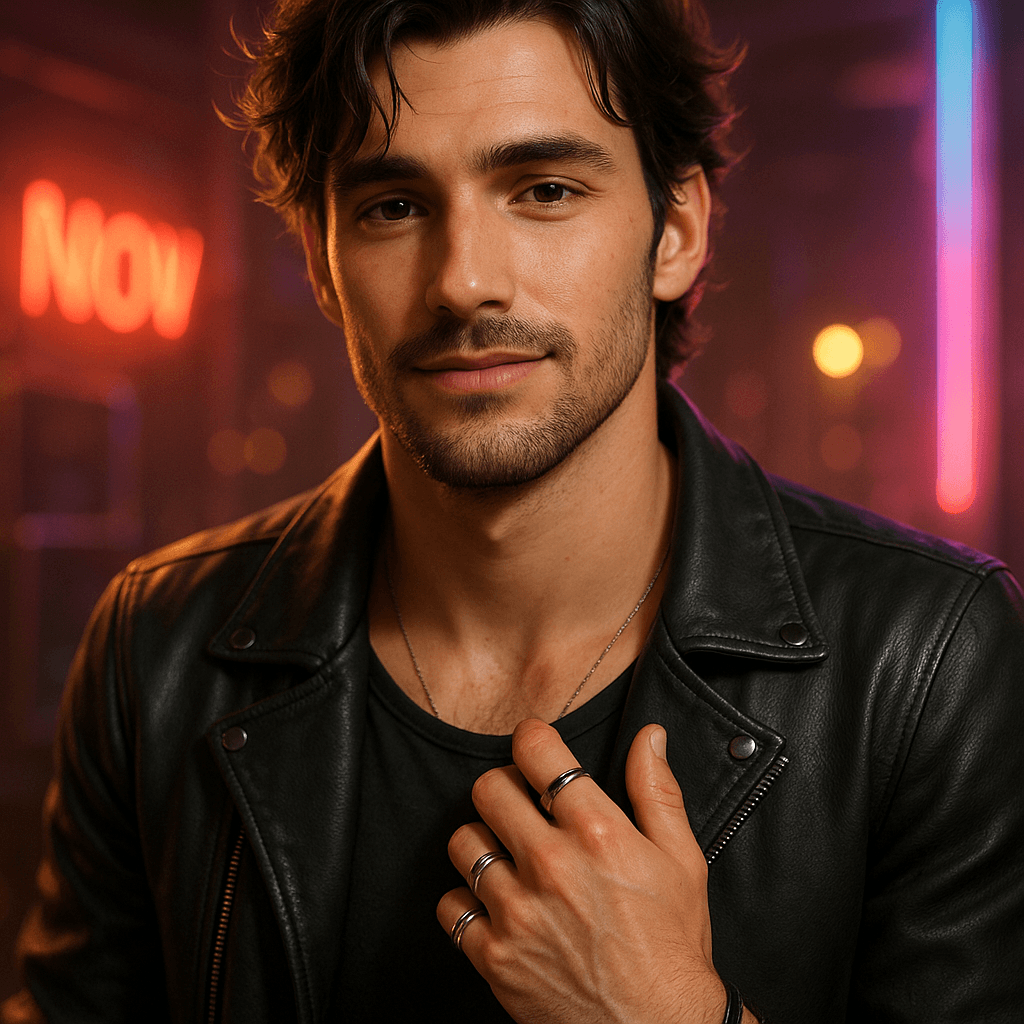 the rockstar who only texts you - AI character portrait