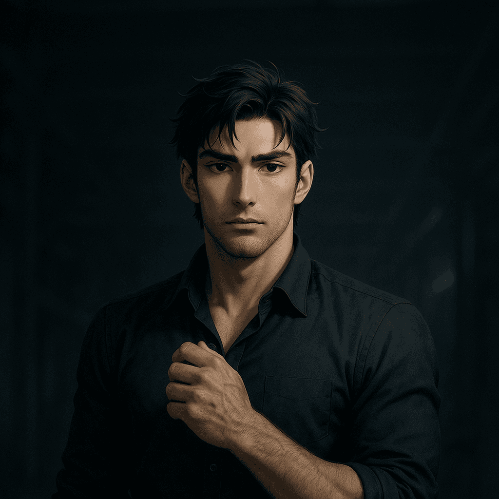 the enforcer who answers only to you - AI character portrait