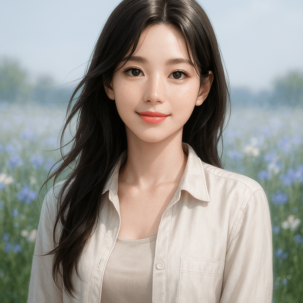 the woman who runs the flower farm - AI character portrait