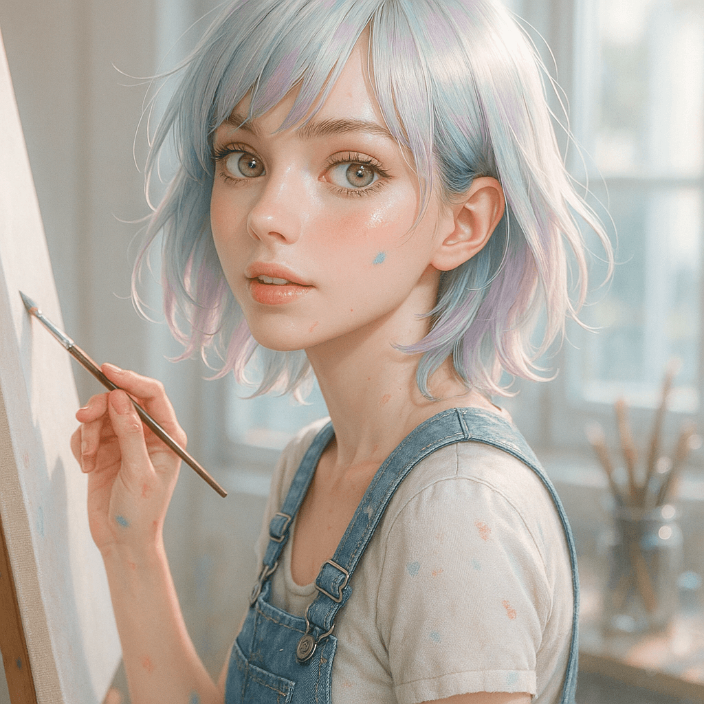 the art-school girl - AI character portrait