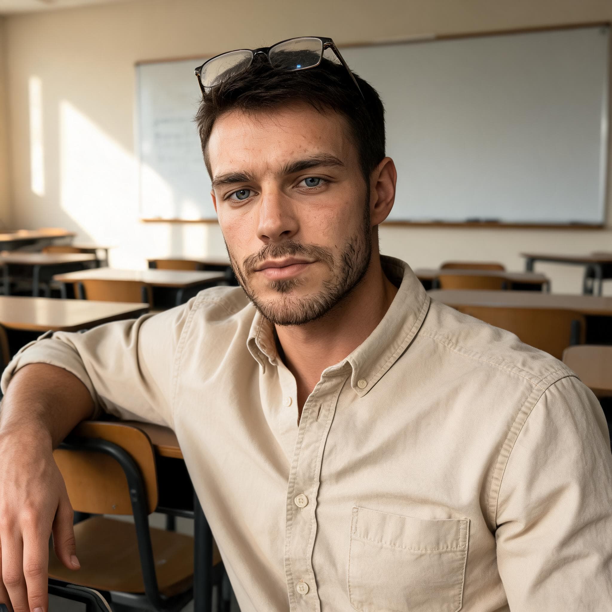 Adam, seu ex-professor, agora colega - AI character portrait