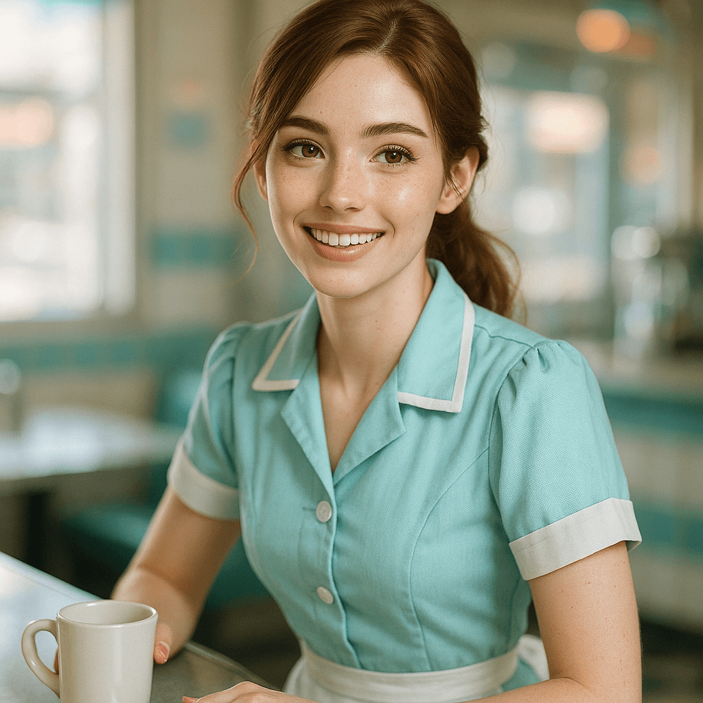 the small-town diner waitress - AI character portrait